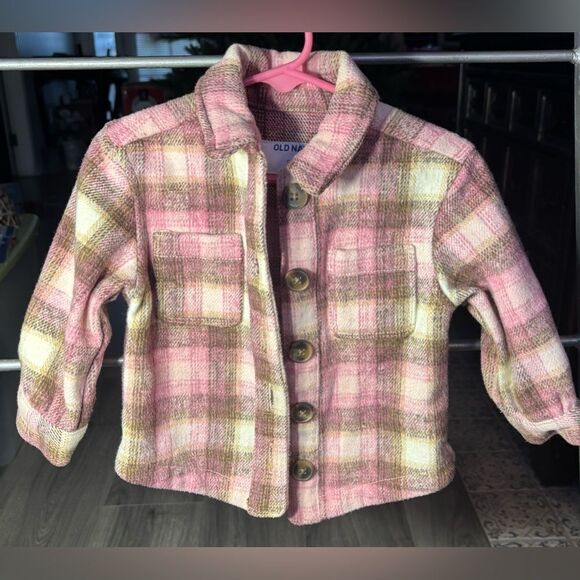 12-18Build a Bundle Old Navy Pink Plaid Flannel Button Closure EPC Size 12-18 - Picture 1 of 3